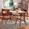 Baxton Studio Pearson Mid-Century Light Beige Fabric and Walnut Brown Finished Wood 5-PC Dining Set 178-10811-11082-Zoro - alternate 4